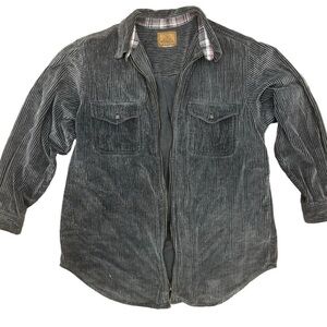 Vintage 90s St. John’s bay wilderness corduroy zip up flannel jacket